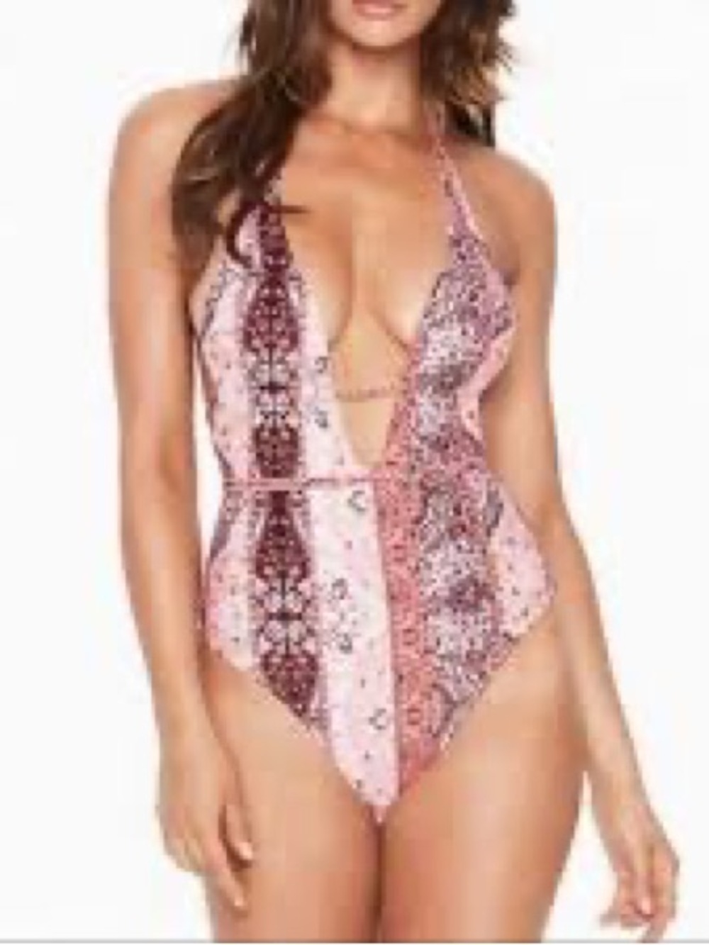 L*Space Pamela Rhapsody Halter Wrap One-Piece Swimsuit Size 8